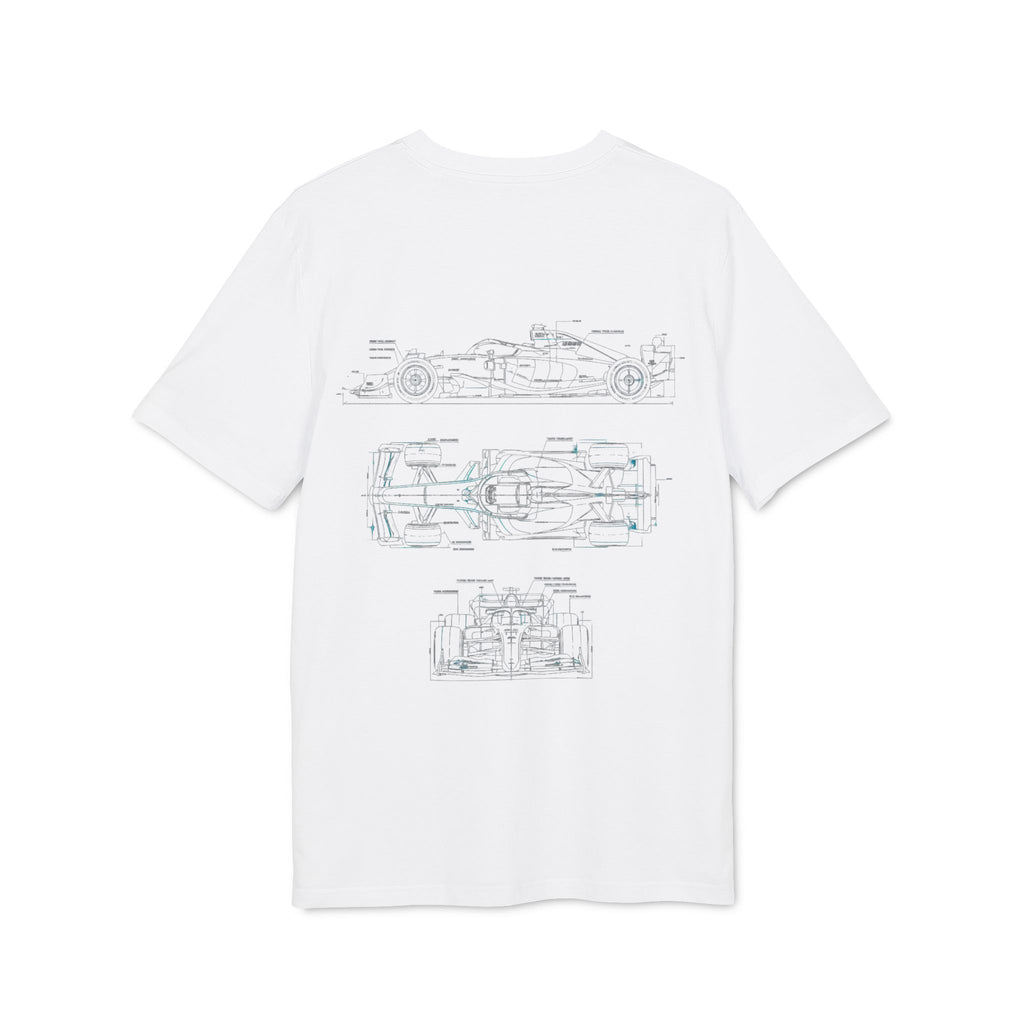 Kids T‑Shirt with Minimal Car Blueprint Design