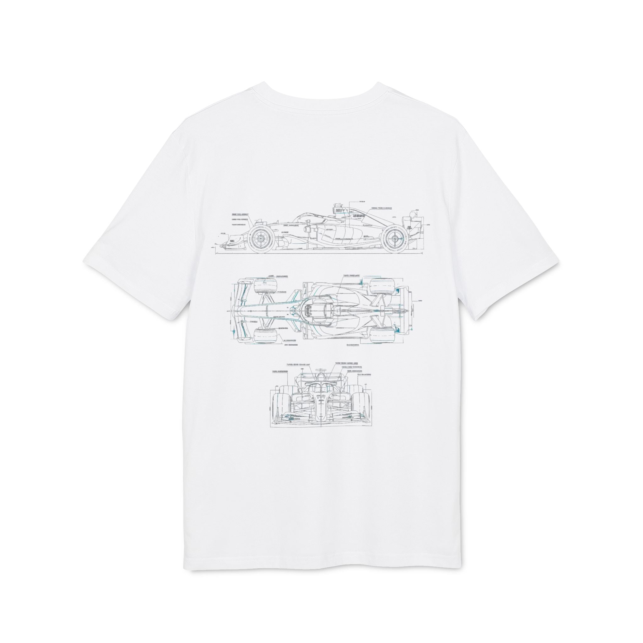 Kids T‑Shirt with Minimal Car Blueprint Design