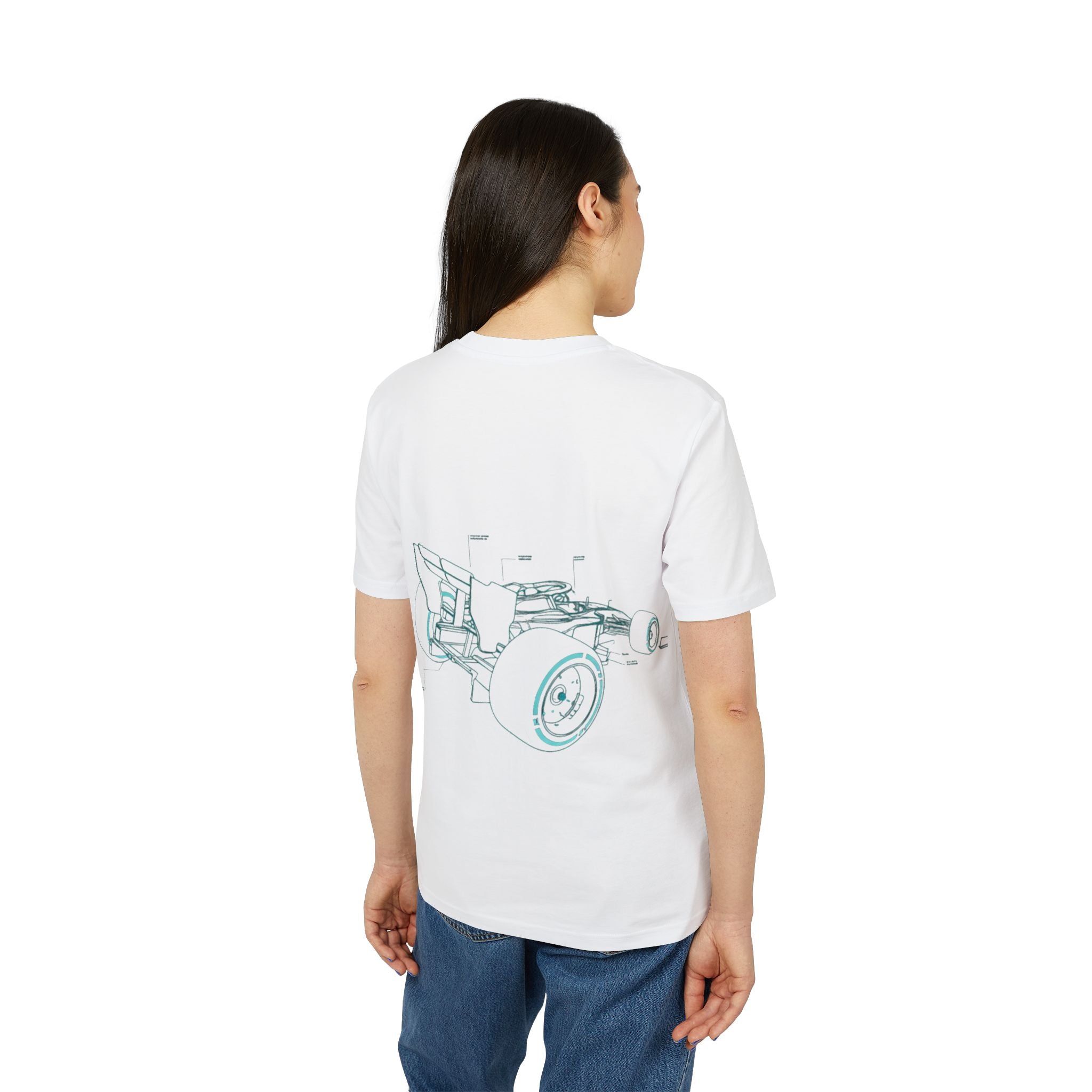 Car Frame Sketch T‑Shirt — Minimal Automotive Blueprint Tee