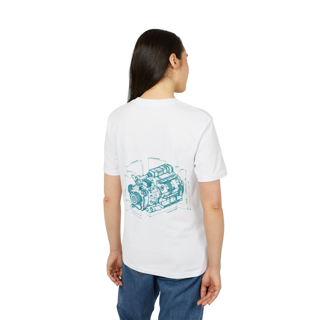 Engine Blueprint Tee — Vintage Automotive Illustration T-Shirt