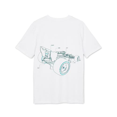 Car Frame Sketch T‑Shirt — Minimal Automotive Blueprint Tee