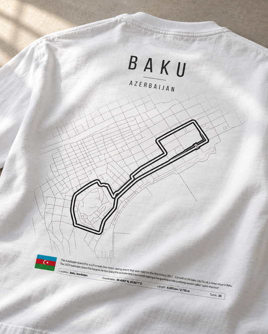 Camiseta PITWALL con el trazado del Baku City Circuit