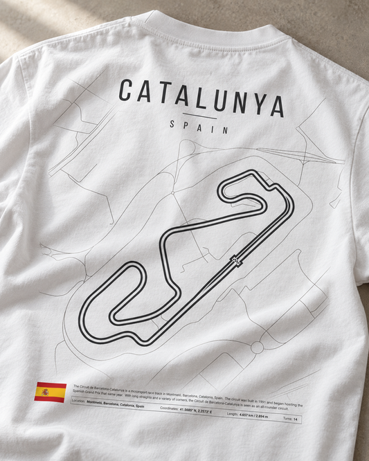 Camiseta PITWALL con el trazado del Circuit de Barcelona-Catalunya