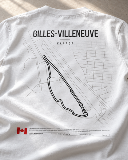 Camiseta PITWALL con el trazado del Circuit Gilles Villeneuve