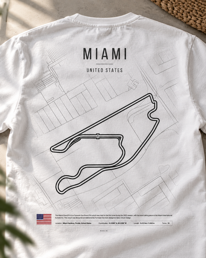 Camiseta PITWALL con el trazado del Miami International Autodrome