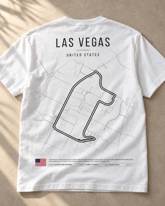 Camiseta PITWALL con el trazado del Las Vegas Strip Circuit