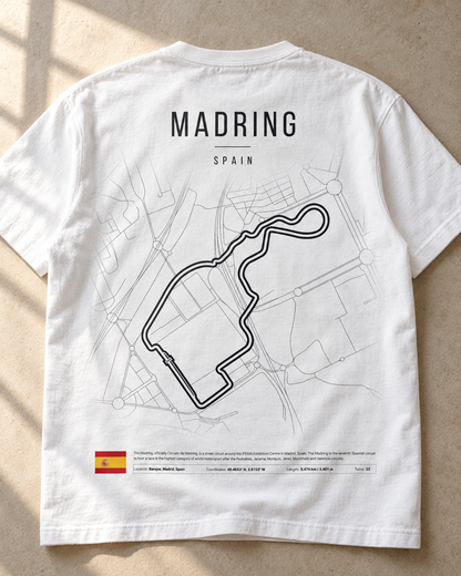 Camiseta PITWALL con el trazado del circuito Madring de Madrid