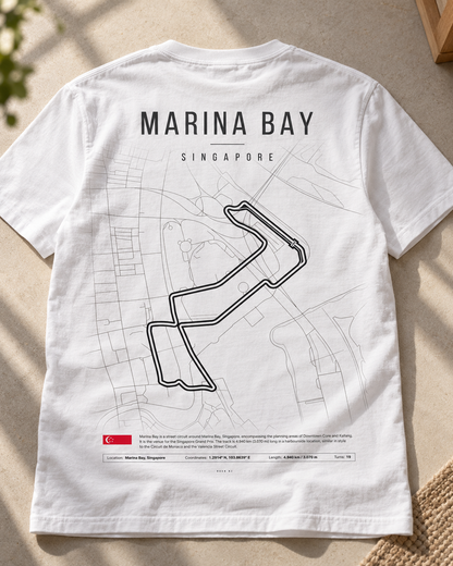 Camiseta PITWALL con el trazado del Marina Bay Street Circuit