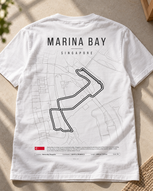 Camiseta PITWALL con el trazado del Marina Bay Street Circuit